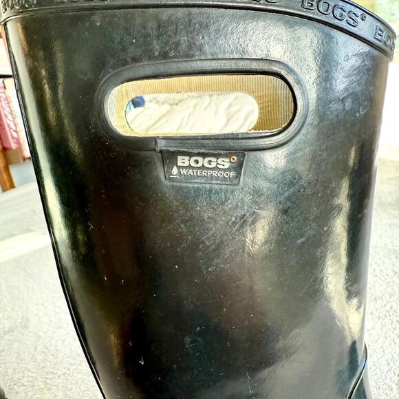 BOGS Big Boys Solid Black Rainboots Size 6 - Picture 14 of 14